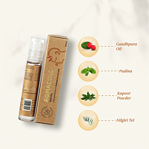 Forestreasures Agmacold Roll-On For Cold, Headache & Blocked Nose, 10 ml Bottle 