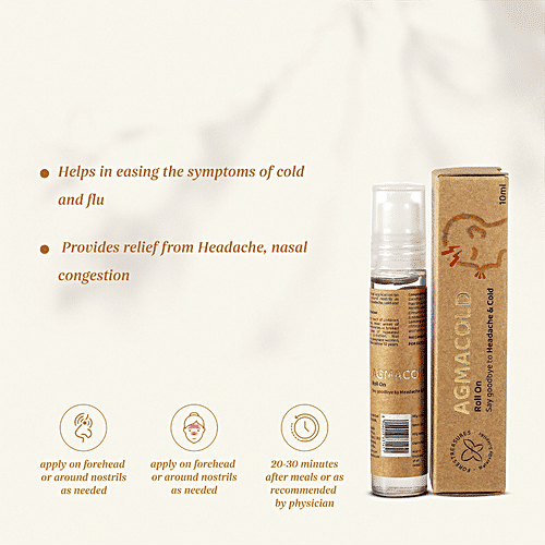 Forestreasures Agmacold Roll-On For Cold, Headache & Blocked Nose, 10 ml Bottle 