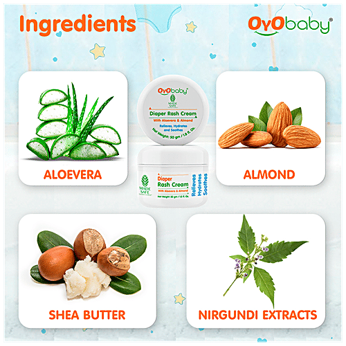 Buy OYO BABY Diaper Rash Cream Aloe Vera & Almond, For Baby's