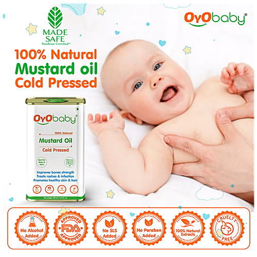 Oyo Baby New Born Combo - Nourishing Shampoo & Mustard Oil, For Baby Massage, 200 ml (Pack of 2) 