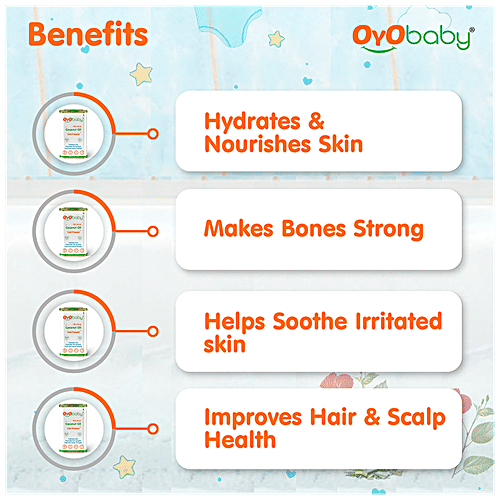 Oyo Baby Coconut Oil - Cold-Pressed, Natural, Improves Bones, For Skin & Hair, 0-5 Years, 200 ml  