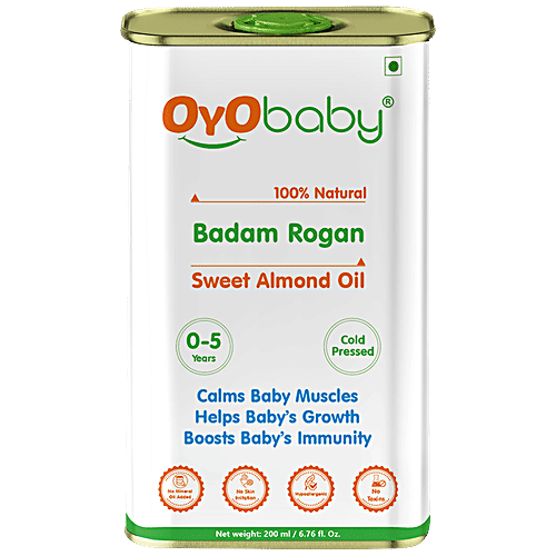 Buy OYO BABY Badam Rogan Sweet Almond Oil ColdPressed, Calms Muscles