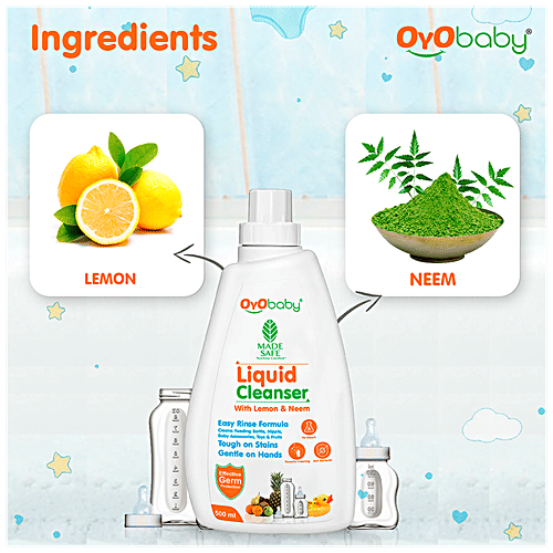 Oyo Baby Liquid Cleanser - Anti-Bacterial, For Baby Bottles, Nipples, Baby Accessories, 500 ml  