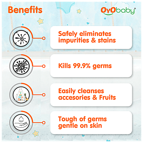 Oyo Baby Liquid Cleanser - Anti-Bacterial, For Baby Bottles, Nipples, Baby Accessories, 500 ml  