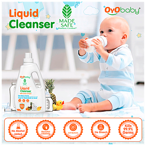 Oyo Baby Liquid Cleanser - Anti-Bacterial, For Baby Bottles, Nipples, Baby Accessories, 1 L  