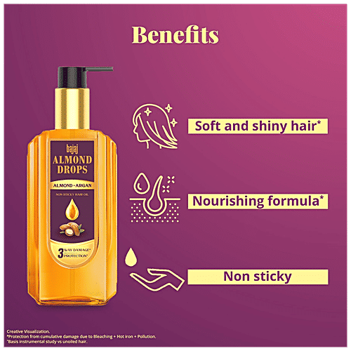 Buy Bajaj Almond Drops NonSticky Hair Oil Infused With Almond