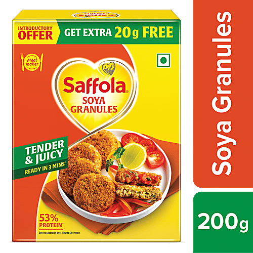 Buy Saffola Soya Granules Tender & Juicy, High In Protein & Fibre