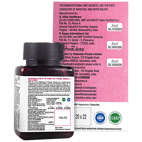 WOW Life Science Multivitamin Capsule - For Women Boosts Met, 60 pcs