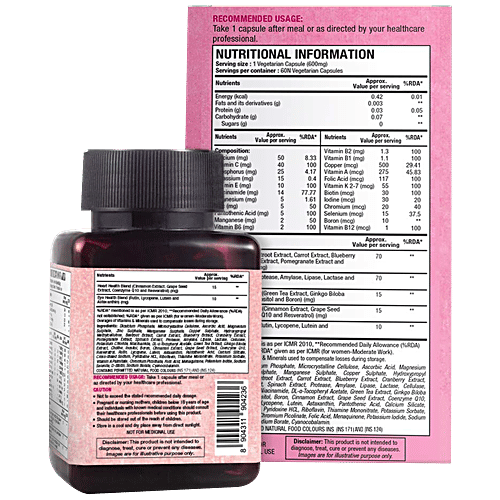 WOW Life Science Multivitamin Capsule - For Women Boosts Met, 60 pcs