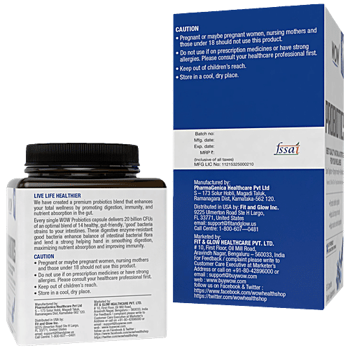 Buy WOW Life Science Probiotics Capsule Promotes Healthy Digest