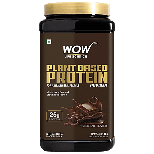 WOW Life Science  Plant Based Protein Powder - Chocolate Flavour, 1 kg  