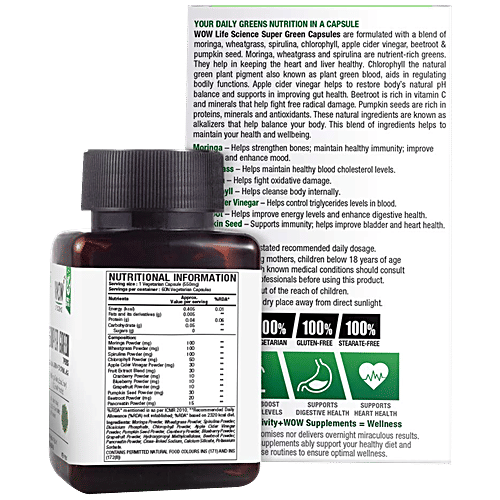 Buy WOW Life Science Super Green Capsule Helps Boost Immunity Online