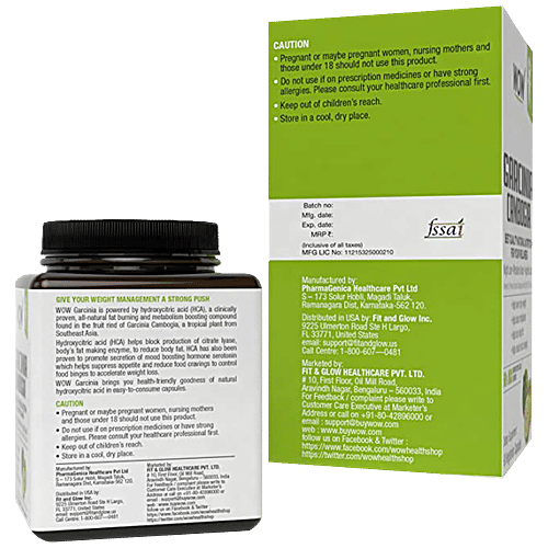 WOW Life Science Garcinia Cambogia Capsule - Helps Boost Meta, 60 pcs