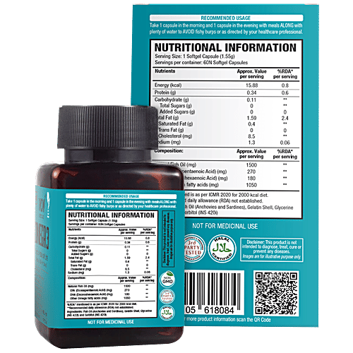 Buy WOW Life Science Omega3 Capsule With Fish Oil Supports Hea