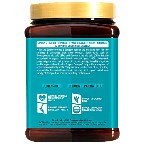 Buy WOW Life Science Omega3 Capsule With Fish Oil Supports He Online