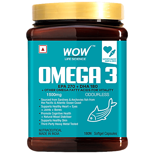Buy WOW Life Science Omega3 Capsule With Fish Oil Supports He Online