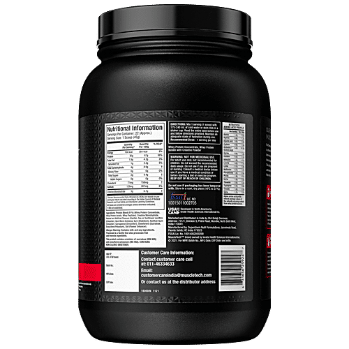 MuscleTech Nitrotech Whey Protein Powder - Builds Muscle, Supports Strength, Vanilla Cream, 1 kg  