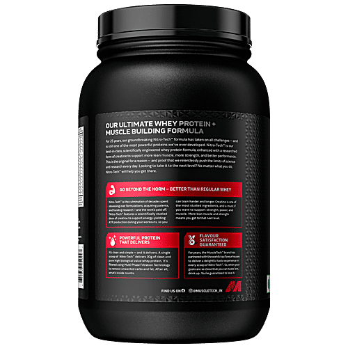 MuscleTech Nitrotech Whey Protein Powder - Builds Muscle, Supports Strength, Vanilla Cream, 1 kg  