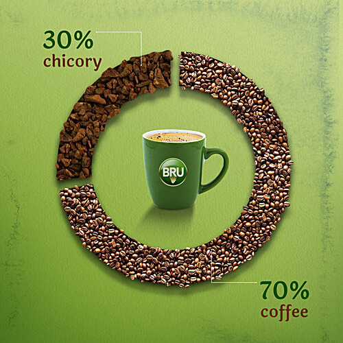 BRU Instant Coffee, 200 g Pouch Pure, Rich In Taste Aroma