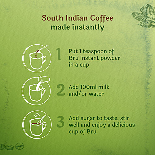 BRU Instant Coffee, 200 g Pouch Pure, Rich In Taste Aroma