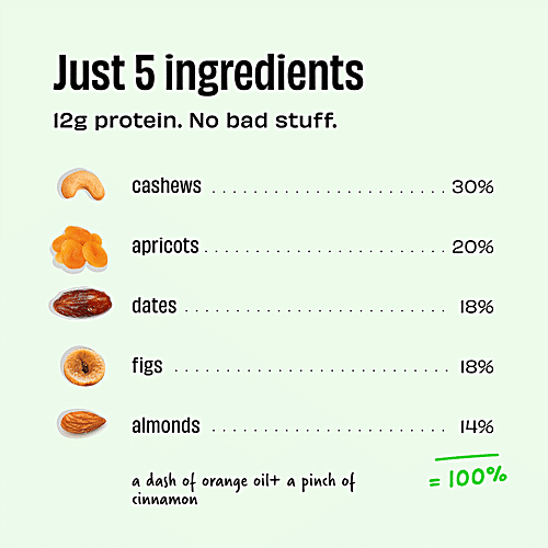 The Whole Truth Vegan Energy Bar - Fig Apricot & Orange, Dairy-Free, No Added Sugar, Natural, 40 g  