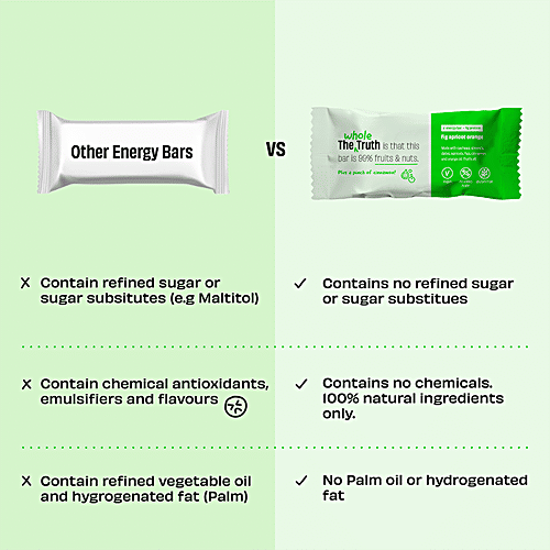 The Whole Truth Vegan Energy Bar - Fig Apricot & Orange, Dairy-Free, No Added Sugar, Natural, 40 g  