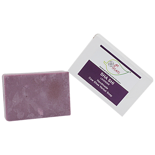 ArtNWeaves Sha Shi Lavender Handmade Cow Ghee Herbal Soap - Natural, Nourishing, Moisturising, 100 g  