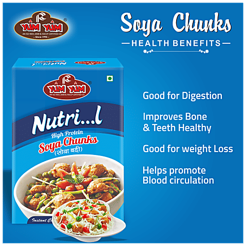 YUM YUM Soya Chunks - High Protein, Rich In Omega-3 Fatty Acids, Easy To Digest, 200 g  