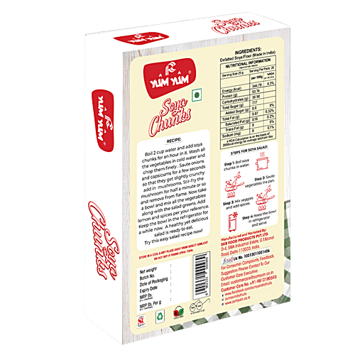 YUM YUM Soya Chunks - High Protein, Rich In Omega-3 Fatty Acids, Easy To Digest, 200 g  