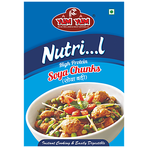 YUM YUM Soya Chunks - High Protein, Rich In Omega-3 Fatty Acids, Easy To Digest, 200 g  