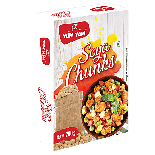 YUM YUM Soya Chunks - High Protein, Rich In Omega-3 Fatty Acids, Easy To Digest, 200 g  