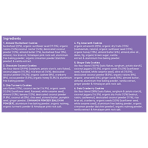 Nourish Organics Variety Cookies Pack - Rich In Antioxidants, Fibre & Protein, No Preservatives, 140 g
