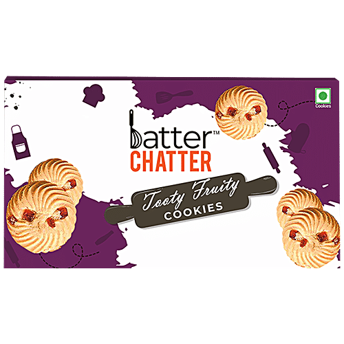 BATTER CHATTER Tooty Fruity Cookies - Crunchy Snack, Healthy, Rich In Vitamins, 200 g  