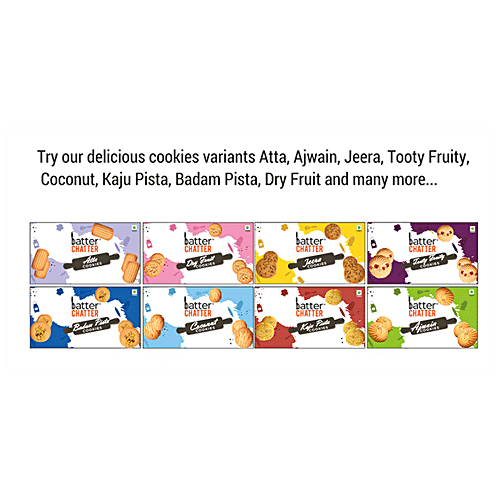 BATTER CHATTER Cashew Cookies - Crunchy Snack, Healthy, 200 g  