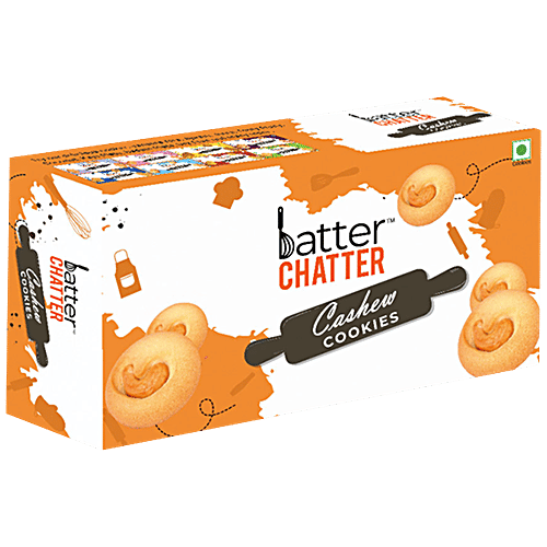 BATTER CHATTER Cashew Cookies - Crunchy Snack, Healthy, 200 g  