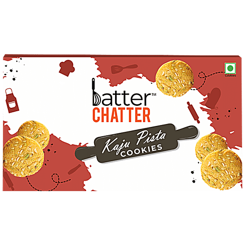 Buy BATTER CHATTER Kaju Pista Cookies Crunchy Snack, Improves