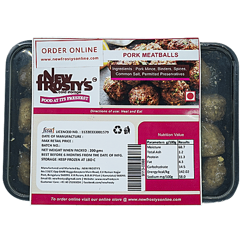 New Frosty's Pork Meat Balls - Fresh, Tender, Highly Nutritious, 200 g  