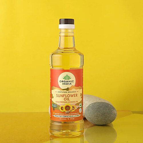 Buy Organic India Sunflower Oil Cold Pressed, Rich In Omega 3 Fatty