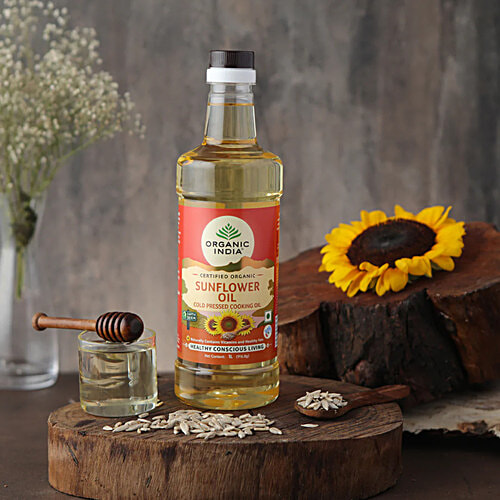 Buy Organic India Sunflower Oil Cold Pressed, Rich In Omega 3 Fatty