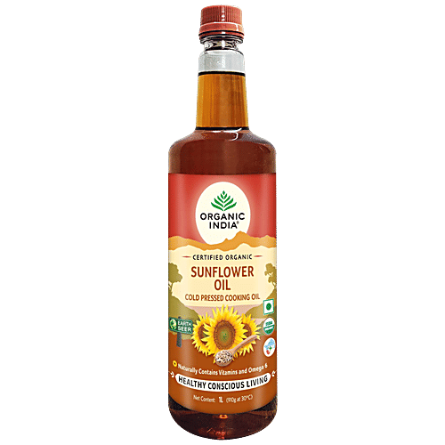 Buy Organic India Sunflower Oil Cold Pressed, Rich In Omega 3 Fatty