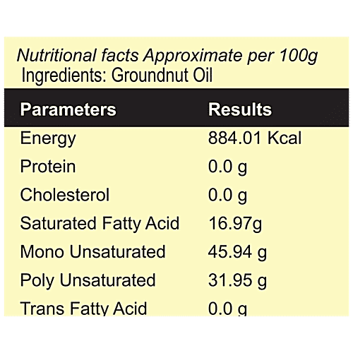 Gramiyum Chekku/Cold Pressed Groundnut Oil - Natural & Unrefined, Premium, 1 L
