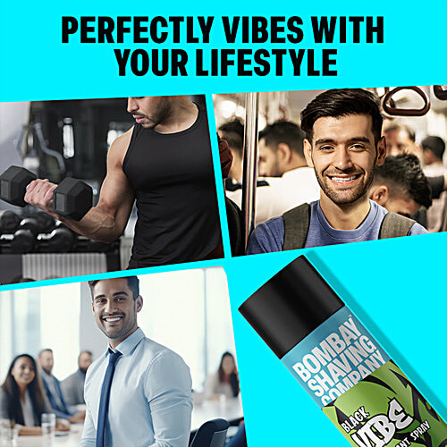 Bombay Shaving Company Black Vibe Deodorant Spray - Musky Woody Fragrance, Long-Lasting, For Men, 150 ml  