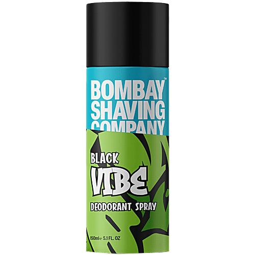 Bombay Shaving Company Black Vibe Deodorant Spray - Musky Woody Fragrance, Long-Lasting, For Men, 150 ml  