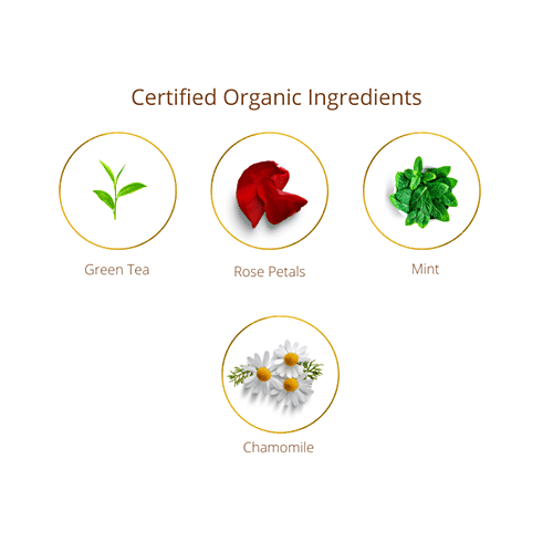 Kangra Tea House Sereni Tea - Certified Organic Kangra Chamomile Mint Green Tea, Better Sleep, 100 g Jar