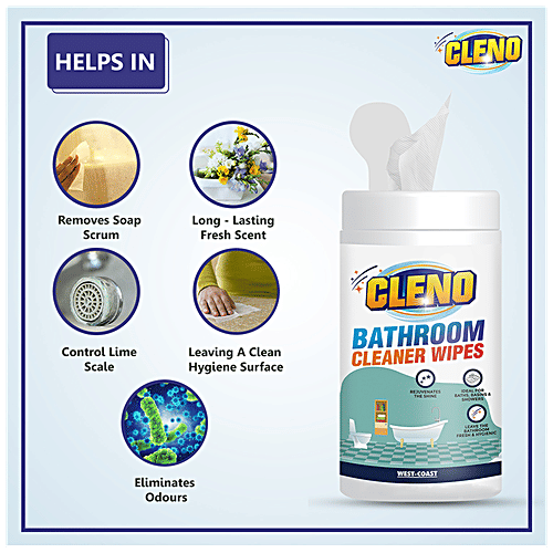 Buy Cleno Bathroom Cleaner Wet Wipes For Showers, WashBasins, Floors
