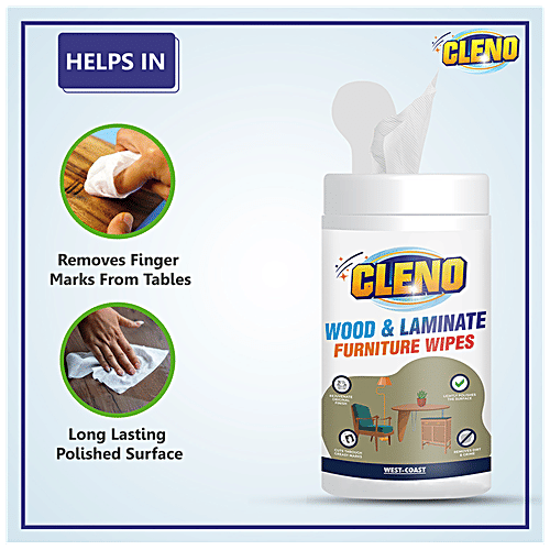Buy Cleno Wood & Laminate Furniture Wet Wipes Polishes & Protects