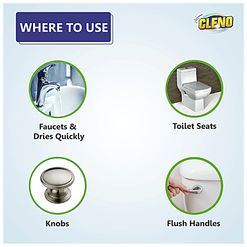 Cleno Toilet Cleaning Wet Wipes - Anti-Bacterial & Germs Protection, For Commode, Seats, Flush, Knobs, 50 pcs  