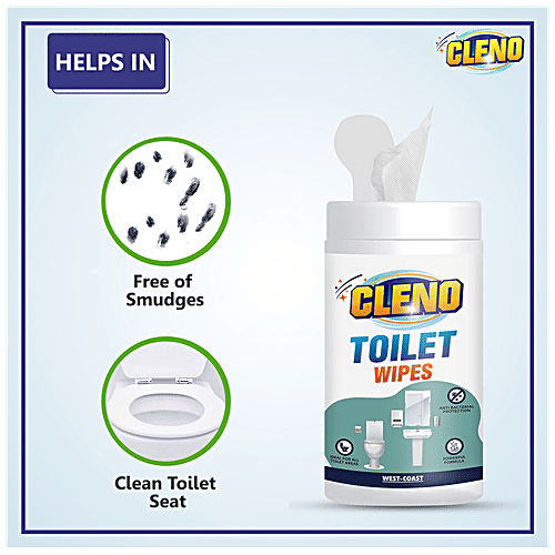 Buy Cleno Toilet Cleaning Wet Wipes AntiBacterial & Germs Protection