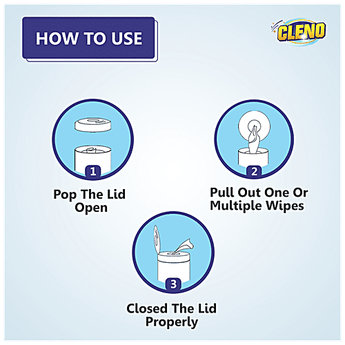 Cleno Toilet Cleaning Wet Wipes - Anti-Bacterial & Germs Protection, For Commode, Seats, Flush, Knobs, 50 pcs  
