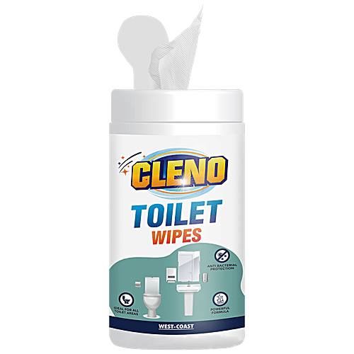 Cleno Toilet Cleaning Wet Wipes - Anti-Bacterial & Germs Protection, For Commode, Seats, Flush, Knobs, 50 pcs  